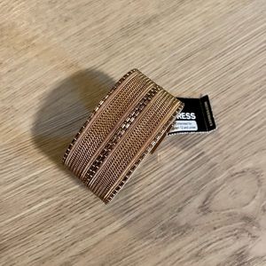 Gold Beaded Cuff Bracelet